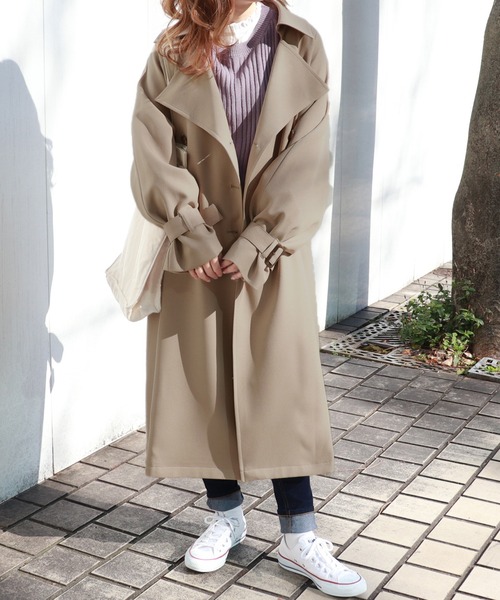 「PairPair」 トレンチコート FREE モカ レディース_画像5
