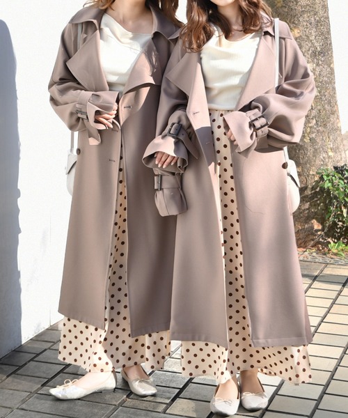 「PairPair」 トレンチコート FREE モカ レディース_画像8