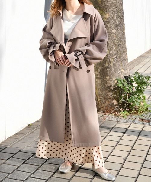 「PairPair」 トレンチコート FREE モカ レディース_画像9