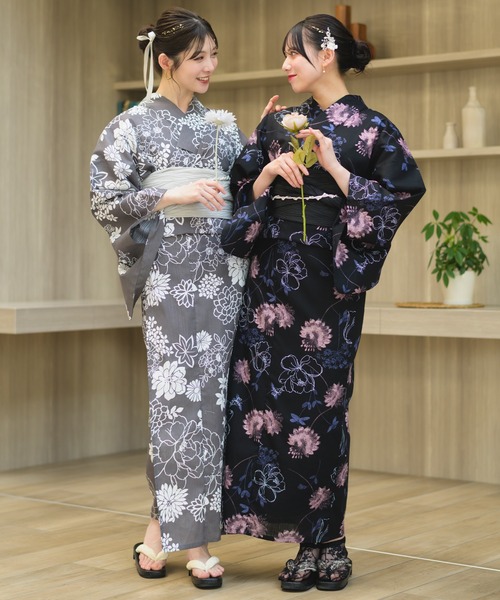 【未使用あり美品あり髪飾り付き】浴衣5点セットE浴衣作り帯 下駄かごバック兵児帯 楽天市場】こだわり 浴衣 5点セット (浴衣/帯/下駄/腰紐/着付け