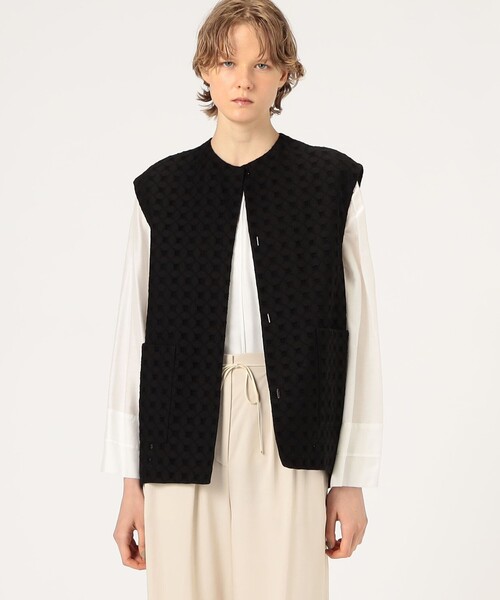 Ballsey（ボールジィ） ベスト ジレ コットンエンブロイダリーコクーン