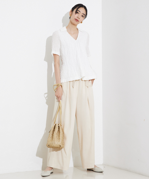 qualite（カリテ） ブラウス シャツ ペプラムシャツ/オフィス