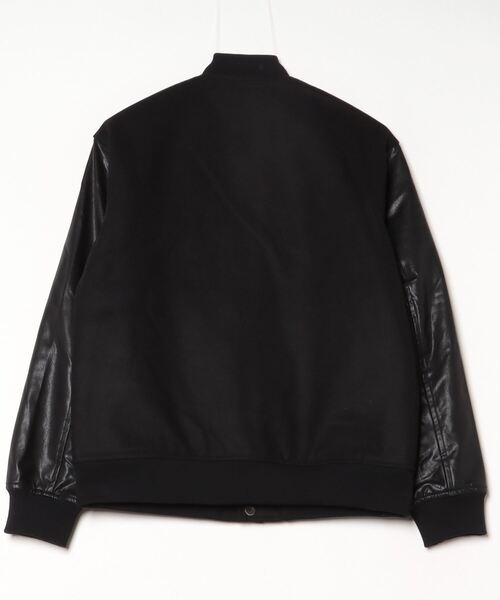 美品 ユナイテッドアローズ スタジャン ウール×レザー コンビ ブラック M 美品 ユナイテッドアローズ スタジャン ウール×レザー コンビ ブラック