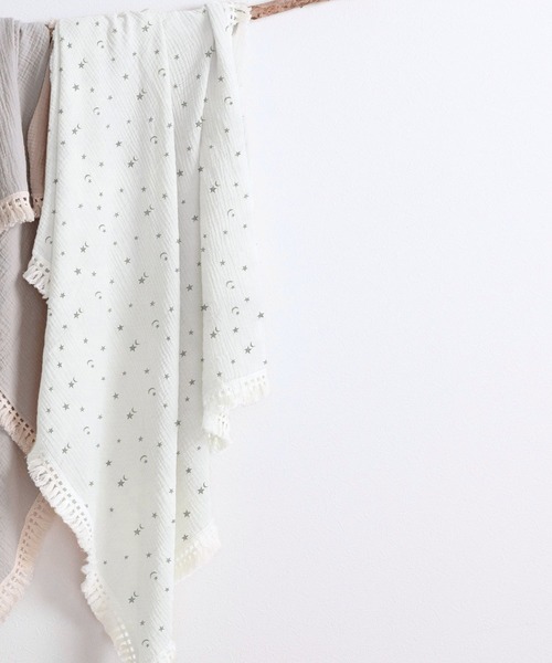 ベビー 大判 タオルケット ガーゼタオル おくるみ　ベビー バスタオル 掛け布団　「フリンジ」 | SweetMommy(授乳服&マタニティ)