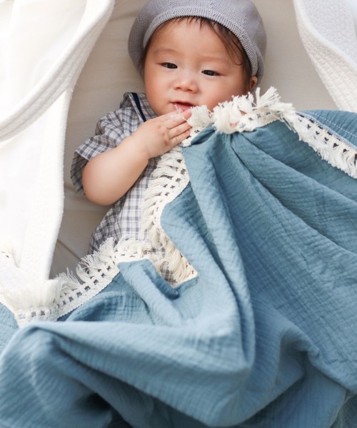 ベビー 大判 タオルケット ガーゼタオル おくるみ　ベビー バスタオル 掛け布団　「フリンジ」 | SweetMommy(授乳服&マタニティ) | 07