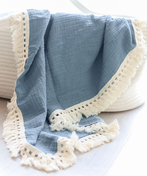 ベビー 大判 タオルケット ガーゼタオル おくるみ　ベビー バスタオル 掛け布団　「フリンジ」 | SweetMommy(授乳服&マタニティ) | 19