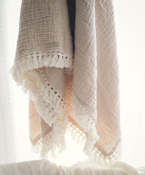 ベビー 大判 タオルケット ガーゼタオル おくるみ　ベビー バスタオル 掛け布団　「フリンジ」 | SweetMommy(授乳服&マタニティ) | 25
