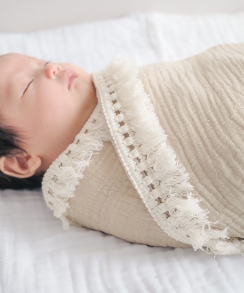 ベビー 大判 タオルケット ガーゼタオル おくるみ　ベビー バスタオル 掛け布団　「フリンジ」 | SweetMommy(授乳服&マタニティ) | 27