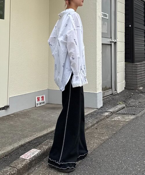 ワイドパンツ パンツ 「HELLO.SANFRANCISCO」ワッフルフレアパンツ レディースの画像