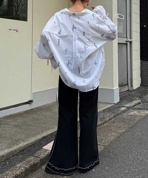 ワイドパンツ パンツ 「HELLO.SANFRANCISCO」ワッフルフレアパンツ レディースの画像