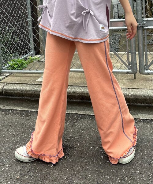 ワイドパンツ パンツ 「HELLO.SANFRANCISCO」ワッフルフレアパンツ レディースの画像