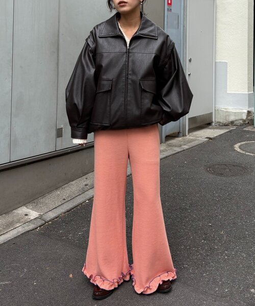 ワイドパンツ パンツ 「HELLO.SANFRANCISCO」ワッフルフレアパンツ レディースの画像