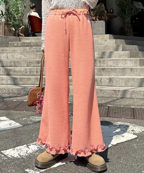 ワイドパンツ パンツ 「HELLO.SANFRANCISCO」ワッフルフレアパンツ レディースの画像