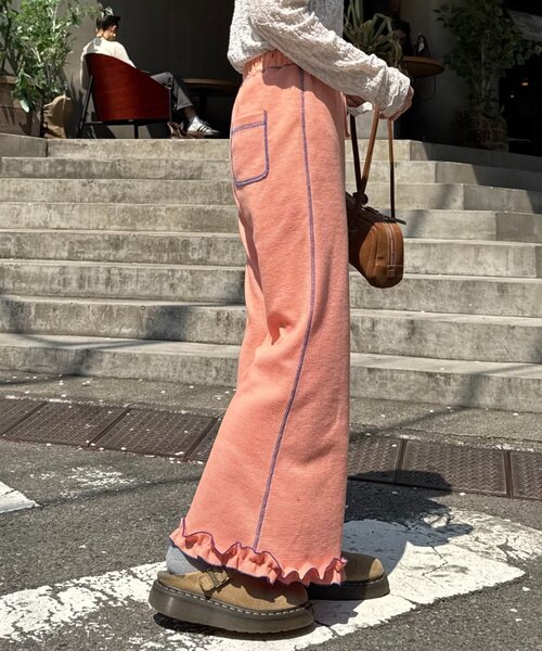 ワイドパンツ パンツ 「HELLO.SANFRANCISCO」ワッフルフレアパンツ レディースの画像