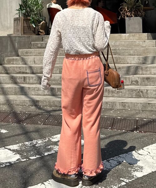 ワイドパンツ パンツ 「HELLO.SANFRANCISCO」ワッフルフレアパンツ レディースの画像