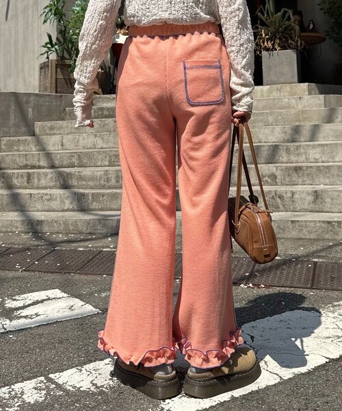 ワイドパンツ パンツ 「HELLO.SANFRANCISCO」ワッフルフレアパンツ レディースの画像