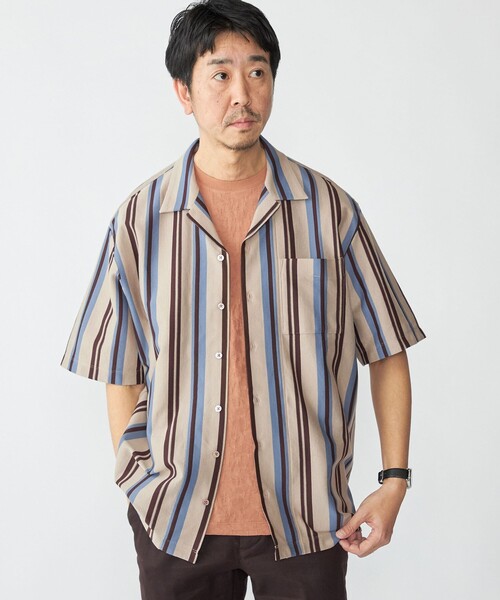 SHIPS（シップス） シャツ SHIPS: ハニカム ストライプ ショート