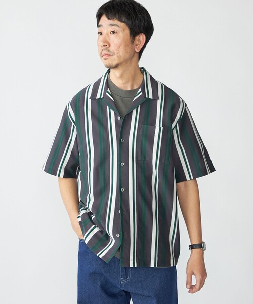 SHIPS（シップス） シャツ SHIPS: ハニカム ストライプ ショート 