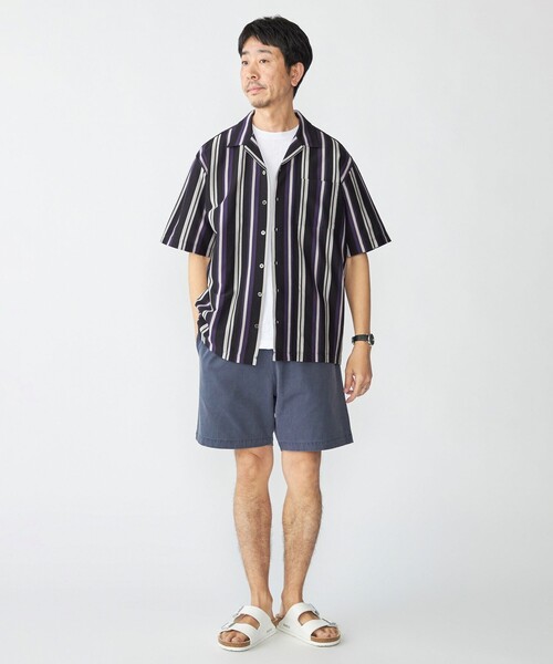 SHIPS（シップス） シャツ 半袖 SHIPS: ハニカム ストライプ ショート