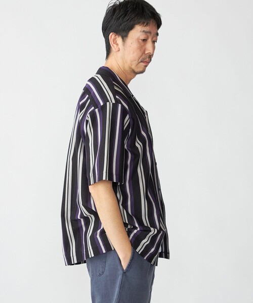 SHIPS（シップス） シャツ SHIPS: ハニカム ストライプ ショート 