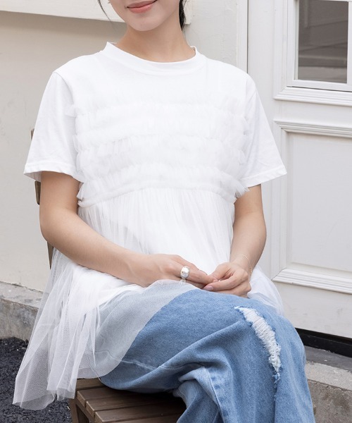 tシャツ チュールフリルドッキングTシャツ レディース チュールフリルドッキングTシャツ – WEGO ONLINE STORE
