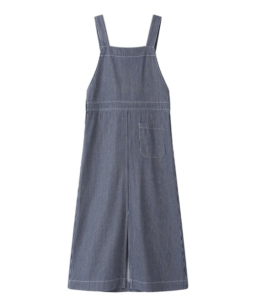 SUWDEE ジャンパースカート stripe denim salopette skirt