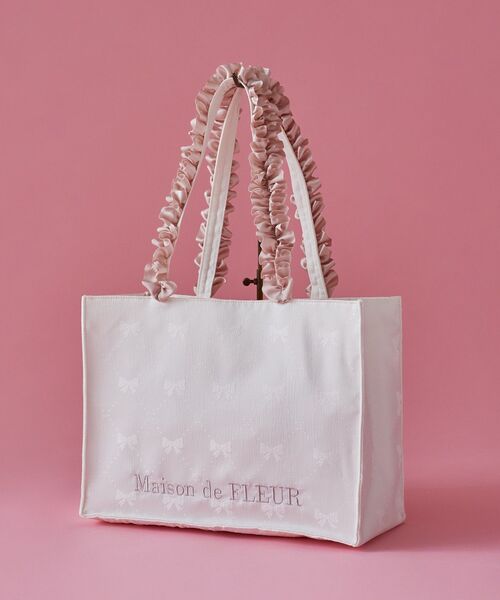 ロリボン柄スクエアトートMバッグ Pink Maison de FLEUR ロリボン柄スクエアトートMバッグ Pink Maison de FLEUR - メルカリ