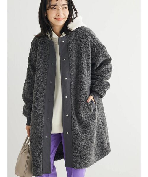 「Green Parks」 「chocol raffine robe」ノーカラーコート FREE アイボリー レディース_画像3