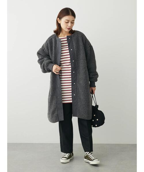 「Green Parks」 「chocol raffine robe」ノーカラーコート FREE アイボリー レディース_画像5