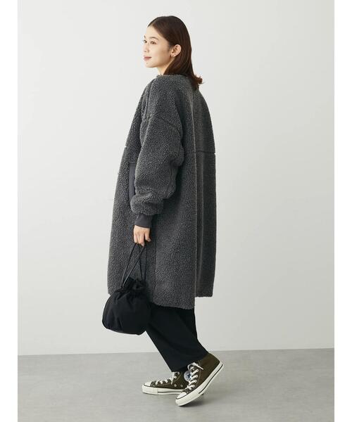 「Green Parks」 「chocol raffine robe」ノーカラーコート FREE アイボリー レディース_画像6