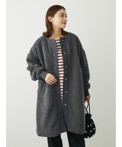 「Green Parks」 「chocol raffine robe」ノーカラーコート FREE アイボリー レディース_画像8