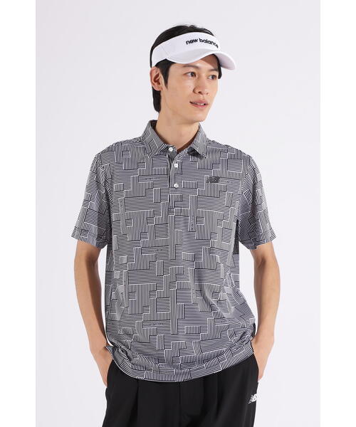 New Balance golf ロゴプリント シャツ New Balance Golf シャツ 「new balance golf」ジオメトリ柄