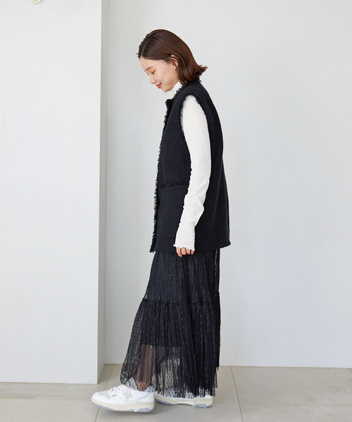 IENA」 ベスト FREE ブラック レディース フェイクファーベスト