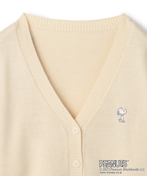 「PEANUTS」 ニットカーディガン L ブルー レディース_画像2