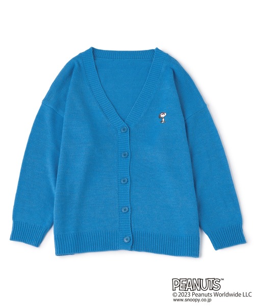 「PEANUTS」 ニットカーディガン L ブルー レディース_画像8