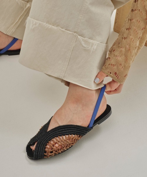 todayful Raffia Slide Sandalsサンダル38 ブラック セール】Raffia Slide Sandals（サンダル）｜TODAYFUL（トゥデイ