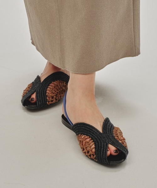 TODAYFUL サンダル Raffia Slide Sandals レディース : ZOZOTOWN Yahoo