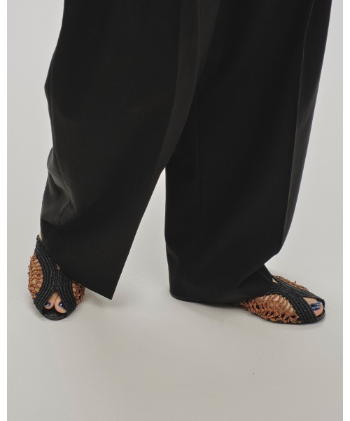 todayful Raffia Slide Sandalsサンダル38 ブラック TODAYFUL Raffia Slide Sandals（サンダル）｜BOICE FROM