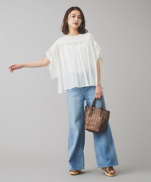 るい  ご希望価格で販売します！ Louiosy ブラウス シャツ 「大きいサイズ」2Wayラメシフォン
