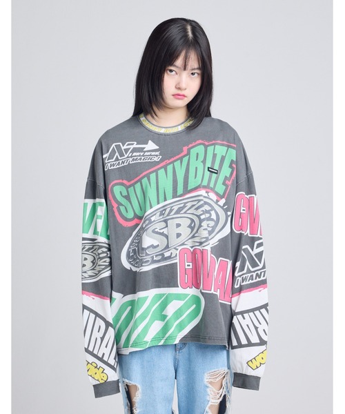 tシャツ 「little sunny bite」racer long tee レディース メンズ