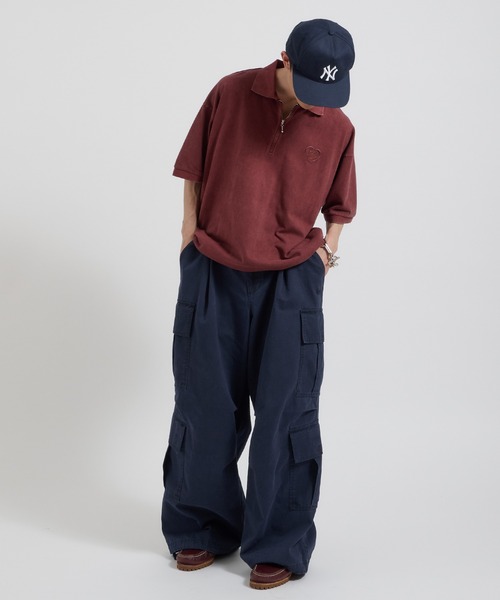 「Perushu」 半袖ポロシャツ MEDIUM ブラック メンズ_画像6