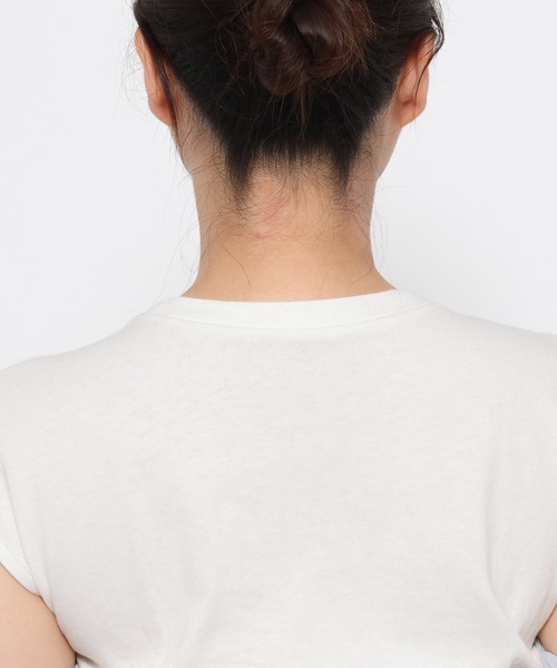 tシャツ ギャザービスチェツキフレンチスリーブ 581418 レディース mysty woman tシャツ ギャザービスチェツキフレンチスリーブ