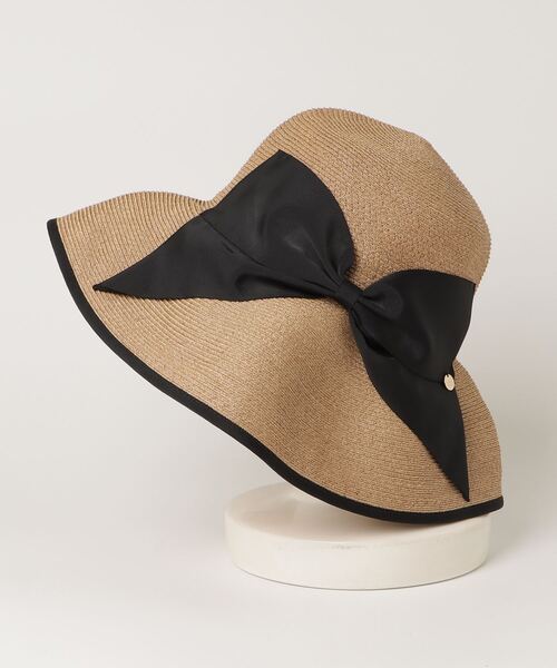 「Athena New York」 リボンストローハット - ベージュ レディース_画像3