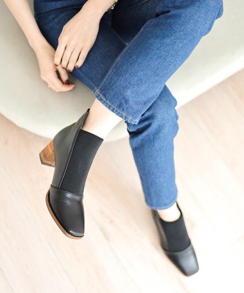 「SESTO」 ショートブーツ 22.5cm グレイッシュベージュ レディース_画像7