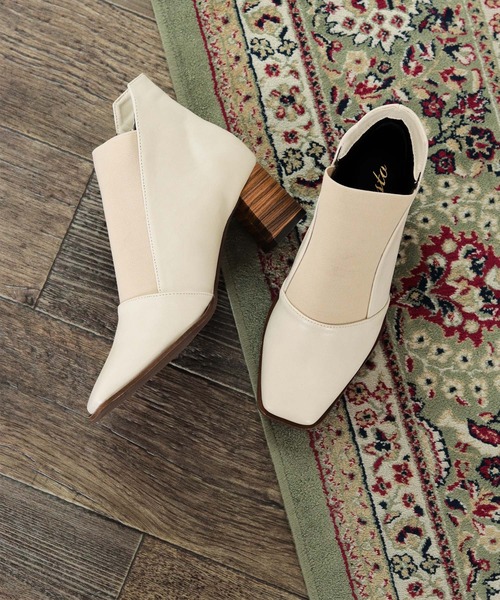 「SESTO」 ショートブーツ 22.5cm グレイッシュベージュ レディース_画像9