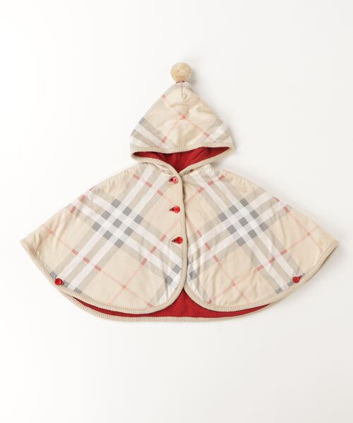 バーバリーチルドレン Burberry children ポンチョ  タグ付 BURBERRY（バーバリー） 「KIDS」チェック柄ポンチョ - ベージュ