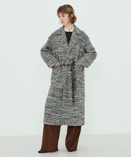 ☆専用　未使用に近い　A.P.C ツイード　ロングコート　トゥモローランド TOMORROWLAND .B コート アウター ツイード ローブコート レディース