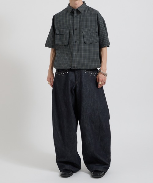 「Perushu」 半袖シャツ MEDIUM グリーン メンズ_画像5