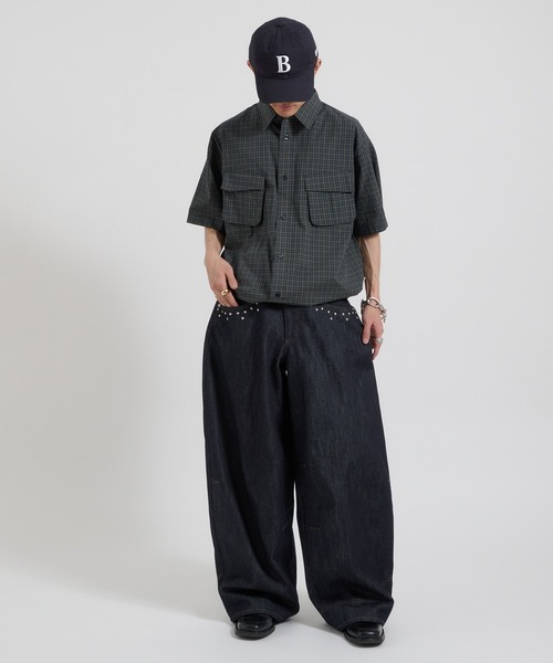 「Perushu」 半袖シャツ MEDIUM グリーン メンズ_画像6