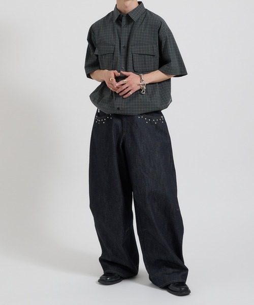 「Perushu」 半袖シャツ MEDIUM グリーン メンズ_画像7